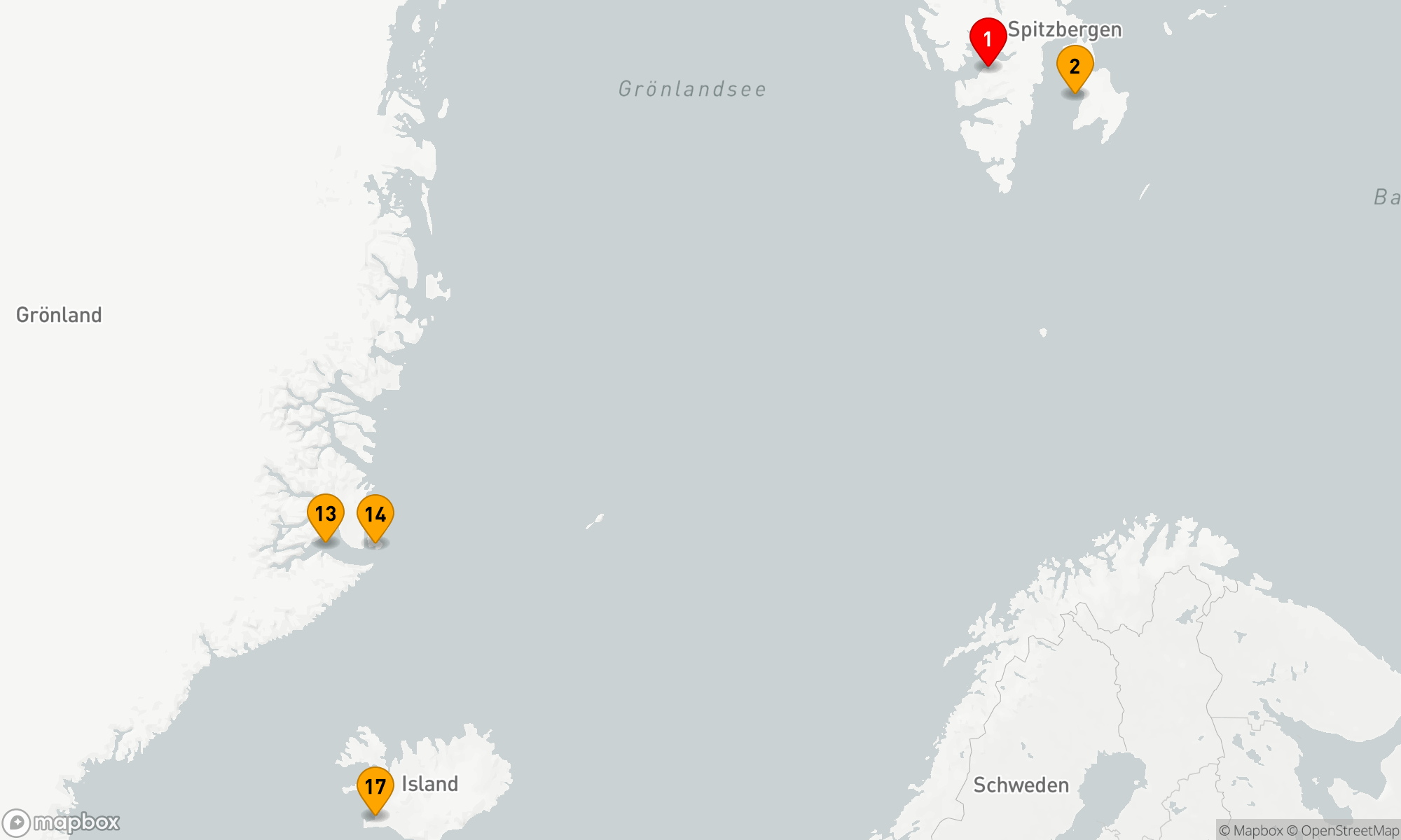 16 Tage von Longyearbyen bis Hafnarfjörður (CC260824)