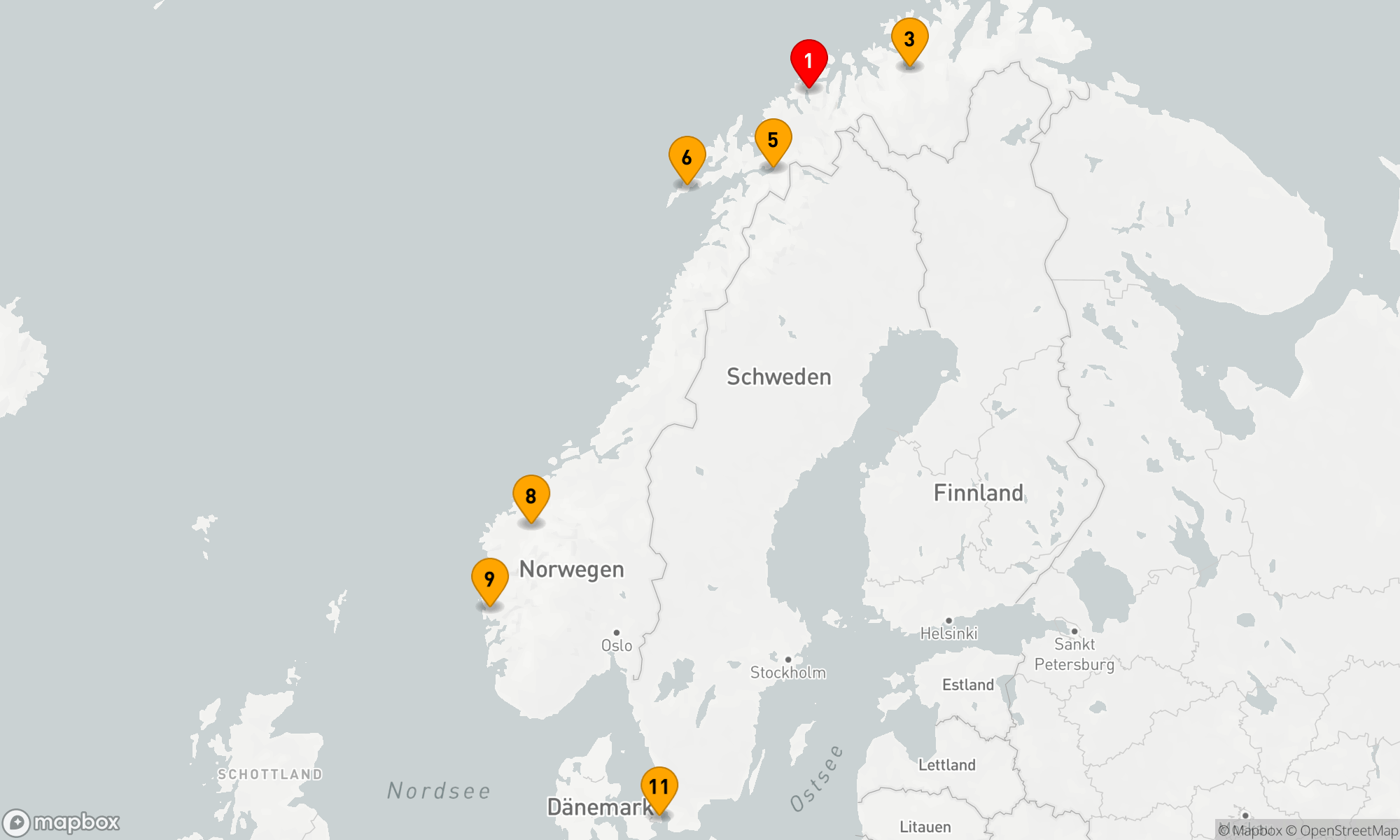 10 Nächte ab Tromsø bis Kopenhagen (EE100424)