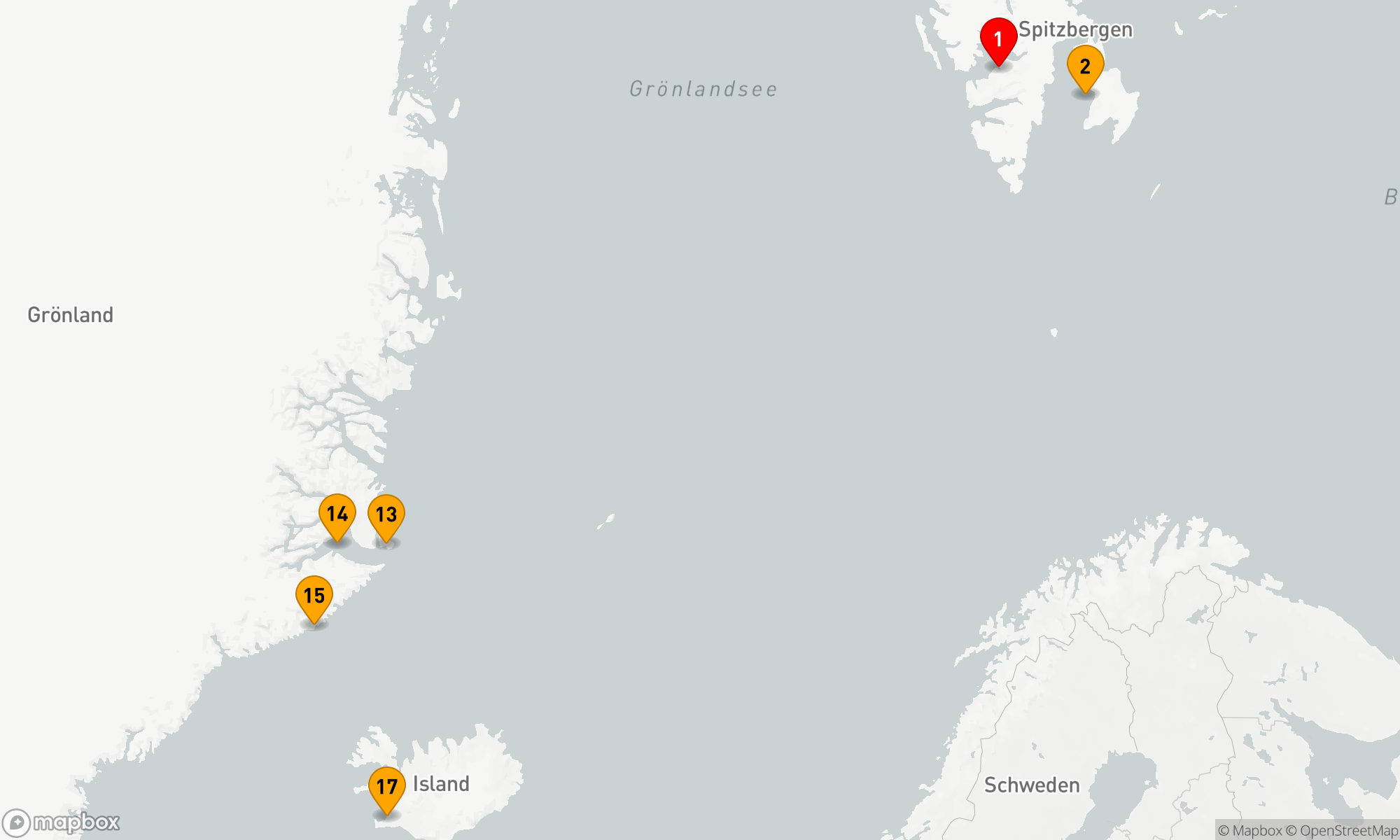 16 Nächte ab Longyearbyen bis Hafnarfjörður (CC260724)