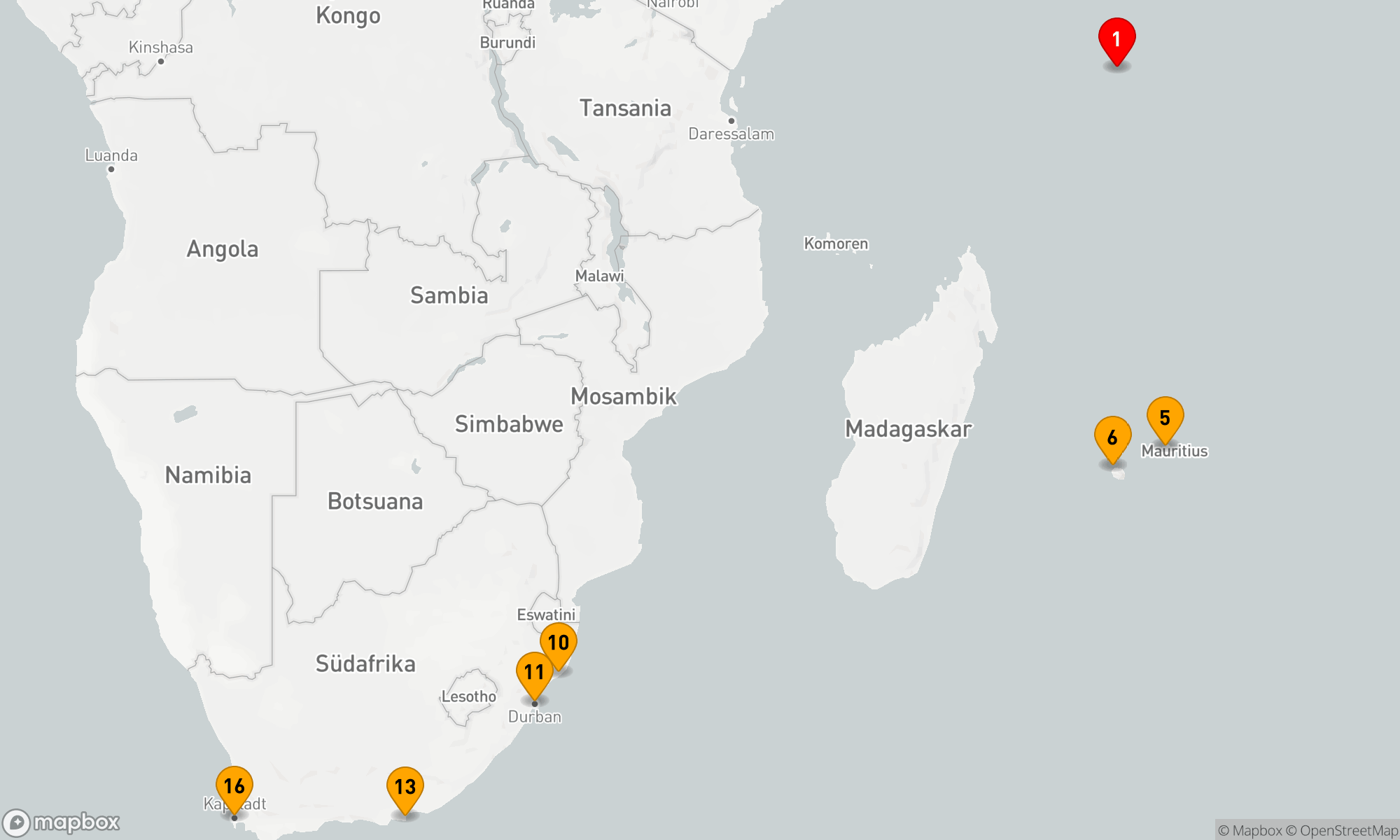 15 Nächte ab Mahé / Port Victoria bis Kapstadt (DA250224015)