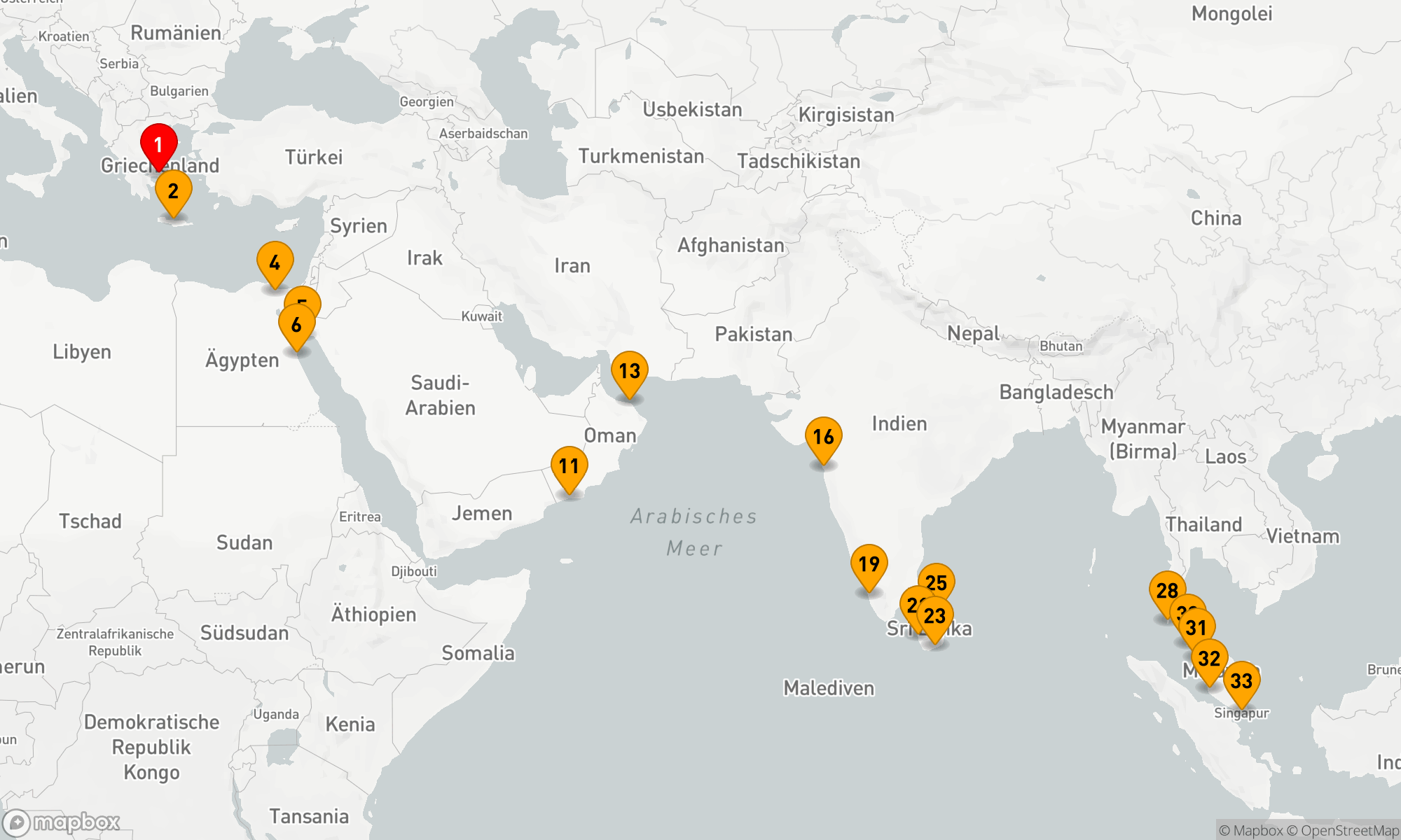Von Mumbai nach Singapur: Kulturelle Entdeckungen und Tropenparadiese